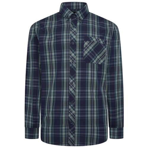 KAM Long Sleeve Casual Check Shirt Teal